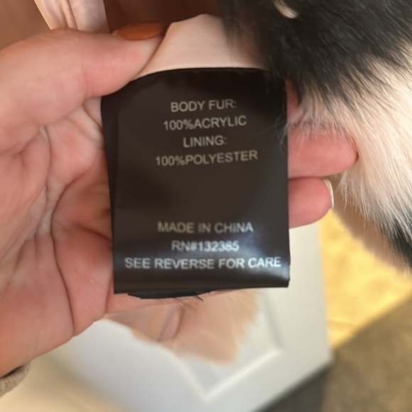 Stella + Lorenzo Fur Jacket Pink and Black - Picture 5 of 7